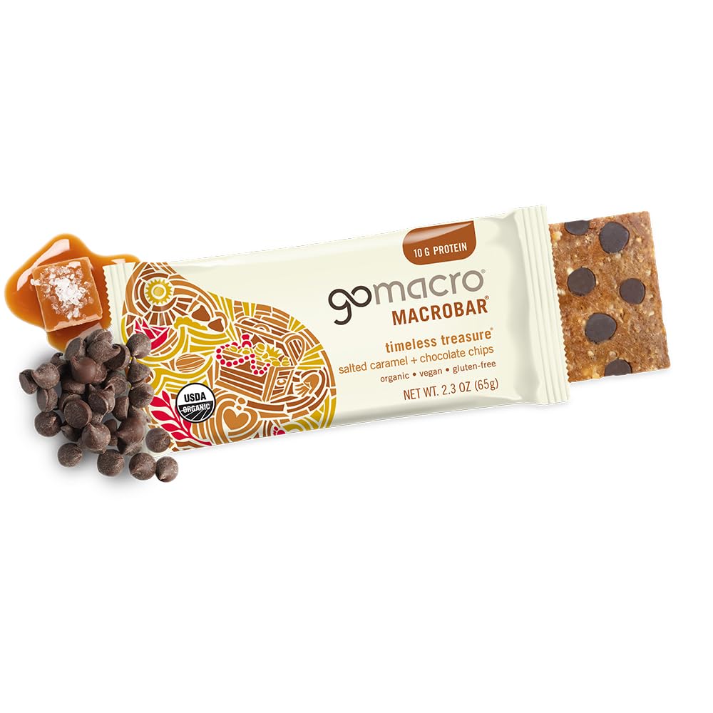 Gomacro, Bar Macrobar Salted Caramel Chocolate Cadd Organic 12 Count , 2.3 Ounce