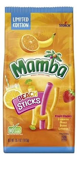 Mamba Beach Sticks by Storck | Limited Edition Fruit Chews | Strawberry Orange Banana Lemonade Flavor | No Artificial Colors | 35.7 oz