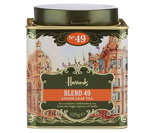 Harrods London No.49 Blend 49 125g Loose Tea in a gift tin caddy