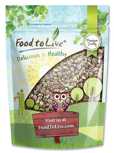 Food to Live No Shell Pistachios, 12 Ounces - Unsalted, Kernels, Sirtfood, Bulk. Pistachios Individual Packs. Wonderful Keto and Paleo Snack