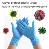 N/m Disposable Gloves Powder Latex Free Professional Food Grade Reuseable Rubber Cleaning Gloves 100 Pcs Blue Medium, 1count