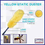 High Ceiling Cobweb Duster and Pole | Ceiling Fan Cleaner Extendable Duster | Nylon Telescoping Long Handle Extension Duster For Cleaning Spider Webs