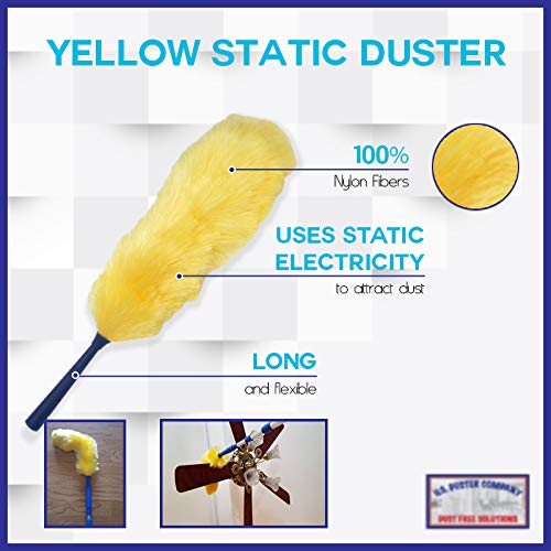 High Ceiling Cobweb Duster and Pole | Ceiling Fan Cleaner Extendable Duster | Nylon Telescoping Long Handle Extension Duster For Cleaning Spider Webs