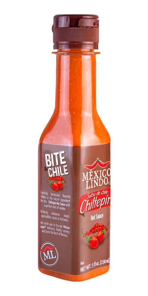 Mexico Lindo Chiltepin Hot Sauce | 14,200 Scoville Level | Traditional Spicy Flavor | 5 Fl Oz Bottles (Pack of 2)