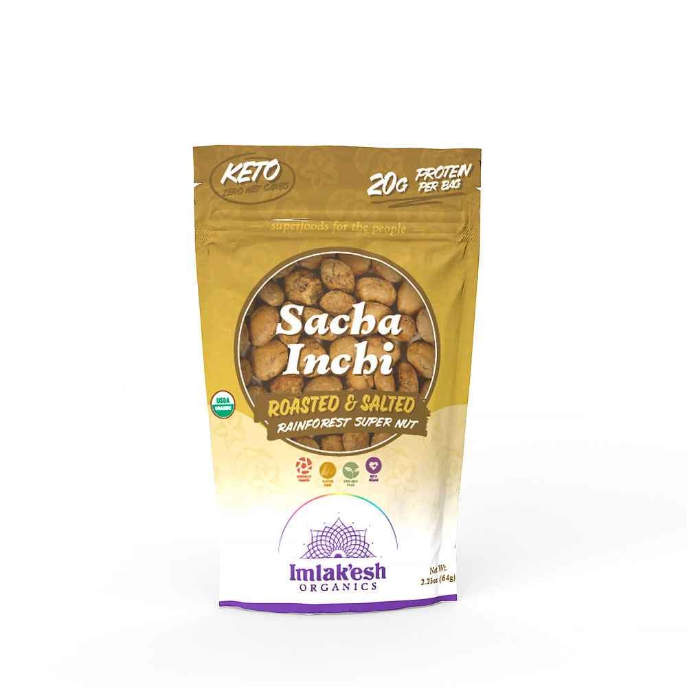 Imlak'esh Organics, Sacha Inchi Nuts (2.25oz Pouch), Protein Super-Nuts - 0 Net Carbs | Keto | Paleo | Organic | Regenerative | Protein | Gluten-Free