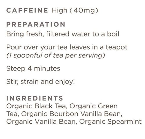 Golden Moon Tea Organic Vanilla Mint Tea - Loose Leaf, Non-GMO - Travel Tin (30 Servings)