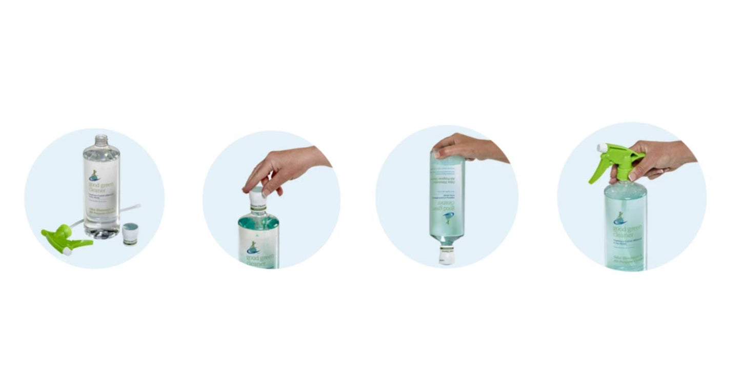 good green cleaner Glass & Multi Surface Cleaner Starter Set | 32 ounce, Reusable Spray Bottle | Biodegradable Formula | Daily Cleaner | Ammonia