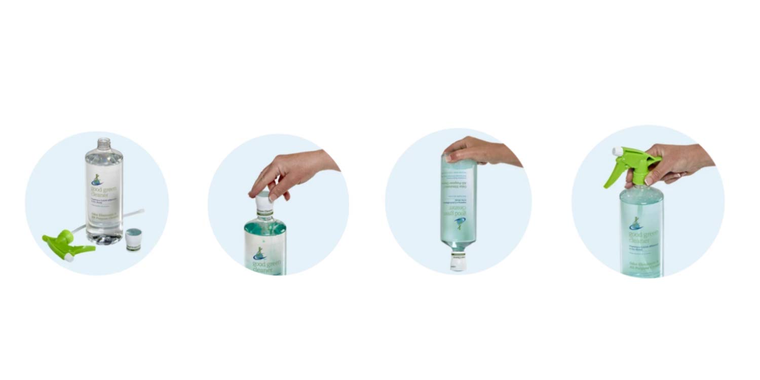good green cleaner Glass & Multi Surface Cleaner Starter Set | 32 ounce, Reusable Spray Bottle | Biodegradable Formula | Daily Cleaner | Ammonia