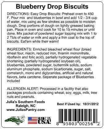 Blueberry Biscuit Mix in Cloth Bag (With Blueberries & Powdered Sugar)