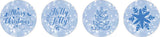 Darling Souvenir 190 Pcs Light Blue Merry & Bright Festival Season Chocolate Decorations, Winter Celebration Supplies Stickers - Mini Candy Wrappers