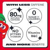 ASPIRE® Sweet Cherry, Healthy Energy Drink 80mg Natural Caffeine, Zero Sugar No Carbs Keto Friendly, 12 Pack Green Tea Sugar Free Drink Low Caffeine