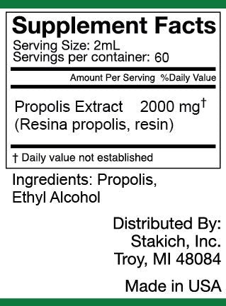 Stakich Propolis Extract - 75% Liquid Supplement - 4 fl oz