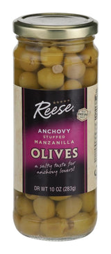 Reese Anchovy Stuffed Thrown Olives, 10-Ounces (Pack of 2)