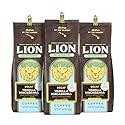 Lion Coffee 3-Pack DECAF Vanilla Macadamia Flavored Ground Coffee, Swiss Water DECAF Light Roast, Hawaiian Inspired Taste - 10 Ounce Bags (Pack
