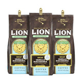 Lion Coffee 3-Pack DECAF Vanilla Macadamia Flavored Ground Coffee, Swiss Water DECAF Light Roast, Hawaiian Inspired Taste - 10 Ounce Bags (Pack