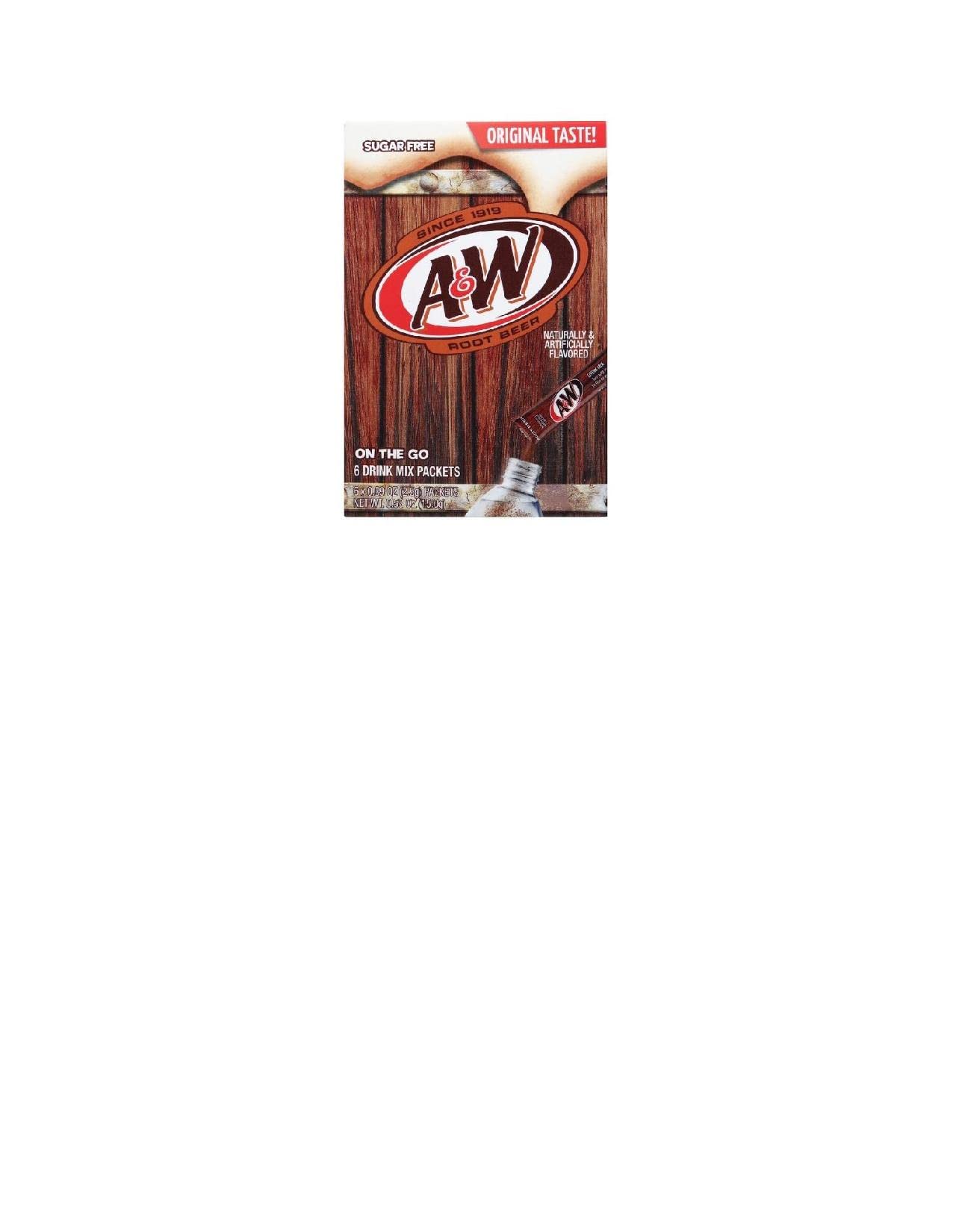 A&W Root Beer Sugar Free Singles To go Drink Mix by A&W-SET OF 2
