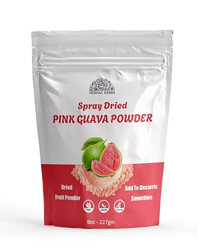 Pink Guava Powder 227 g (8oz) | Instant Drink Mix Guava Powder for Juice, Cake | Gluten-Free, Natural, No Preservatives By Hebhac Herbals
