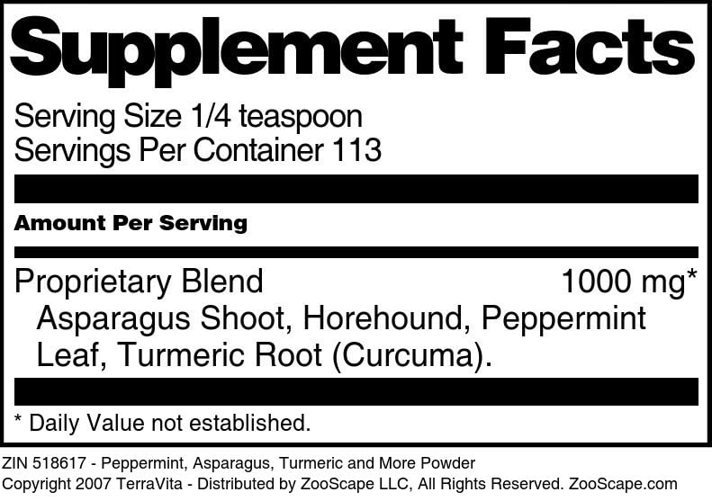 Peppermint, Asparagus, Turmeric and More Powder (4 oz, ZIN: 518617) - 3 Pack