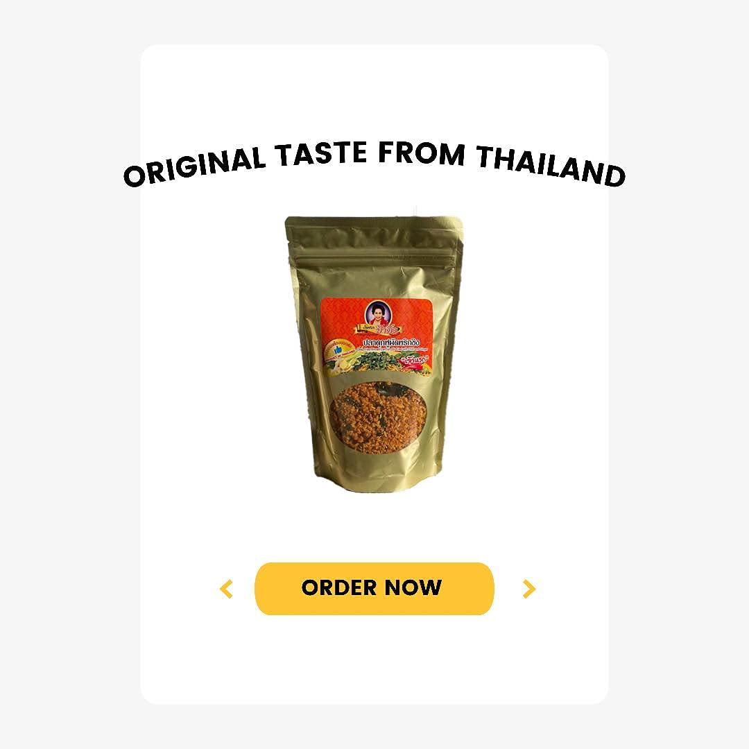 Made in Thailand - Thai Food Recommend - 2 PACK OF DEEP Fried MINCED Catfish STIR Fried with Chilli and Ginger Very Crispy Texture - Pla Dook Fu Pad