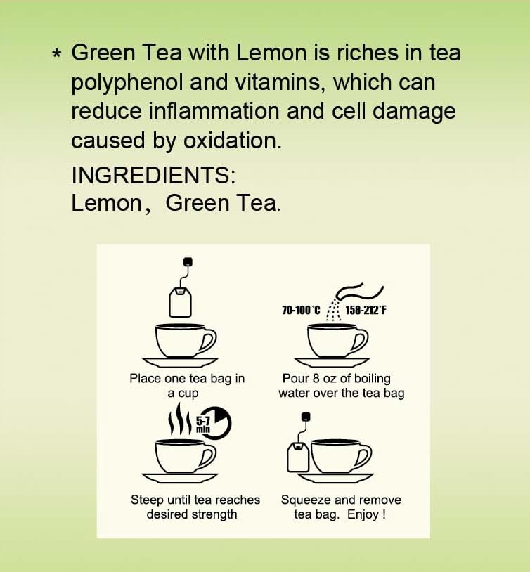 GT Green Tea with Lemon, 1.13 Ounce Box (16 Tea Box)