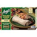 Amy's Frozen Meals, Cheddar Cheese Burrito with Organic Rice and Beans, Microwave Meals, 24 Oz 4 Pack