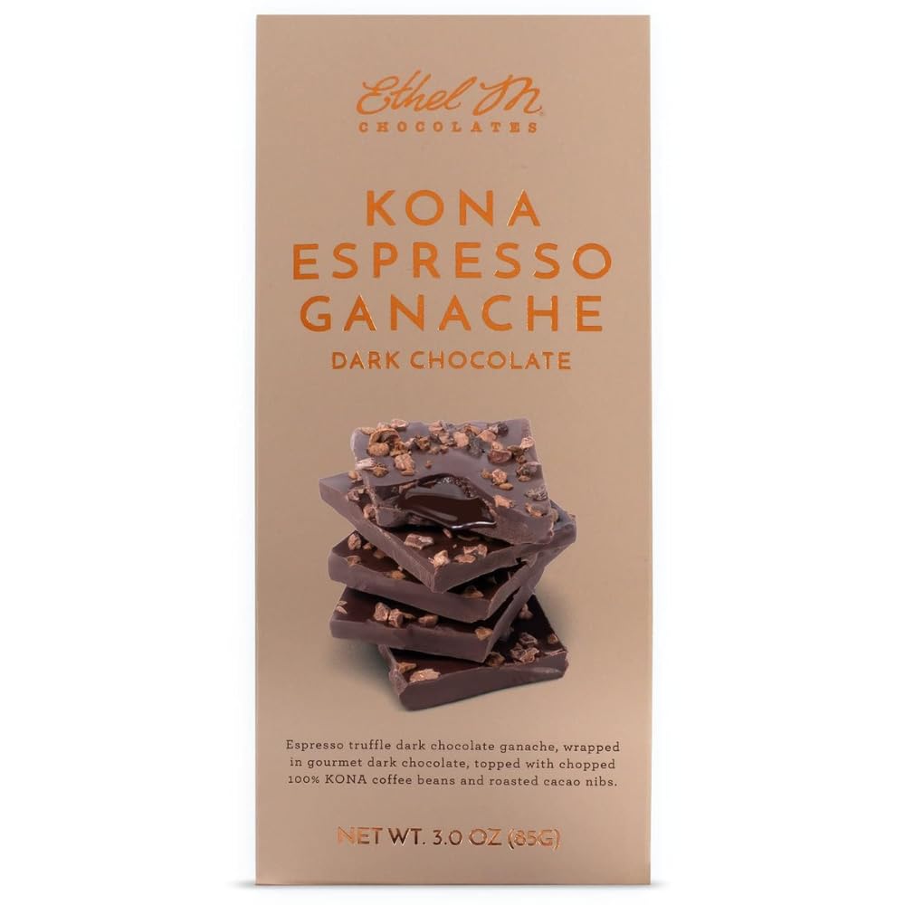 Ethel M Chocolates Luxe Library, 4-Pack of Gourmet Chocolate Bars