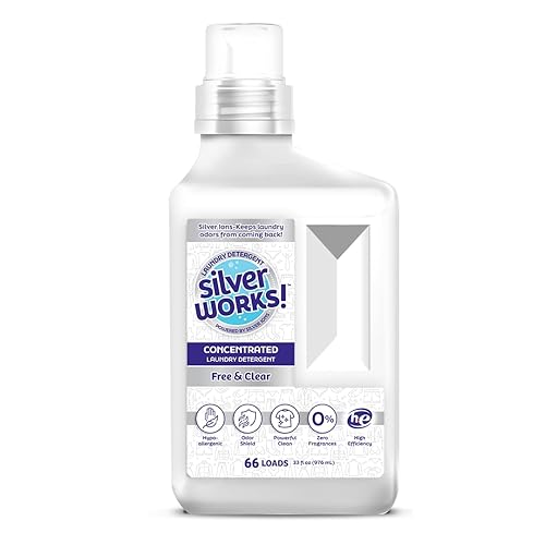 SilverWorks! Powerful Odor Eliminating Laundry Detergent Liquid, Silver Ion Deodorizer Technology, Laundry Odor Eliminator For Clothes, Cleans