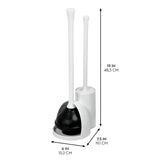 iDesign Compact Plunger Set for Bathroom Cleaning and Storage-Set of 2-White Toilet Brush