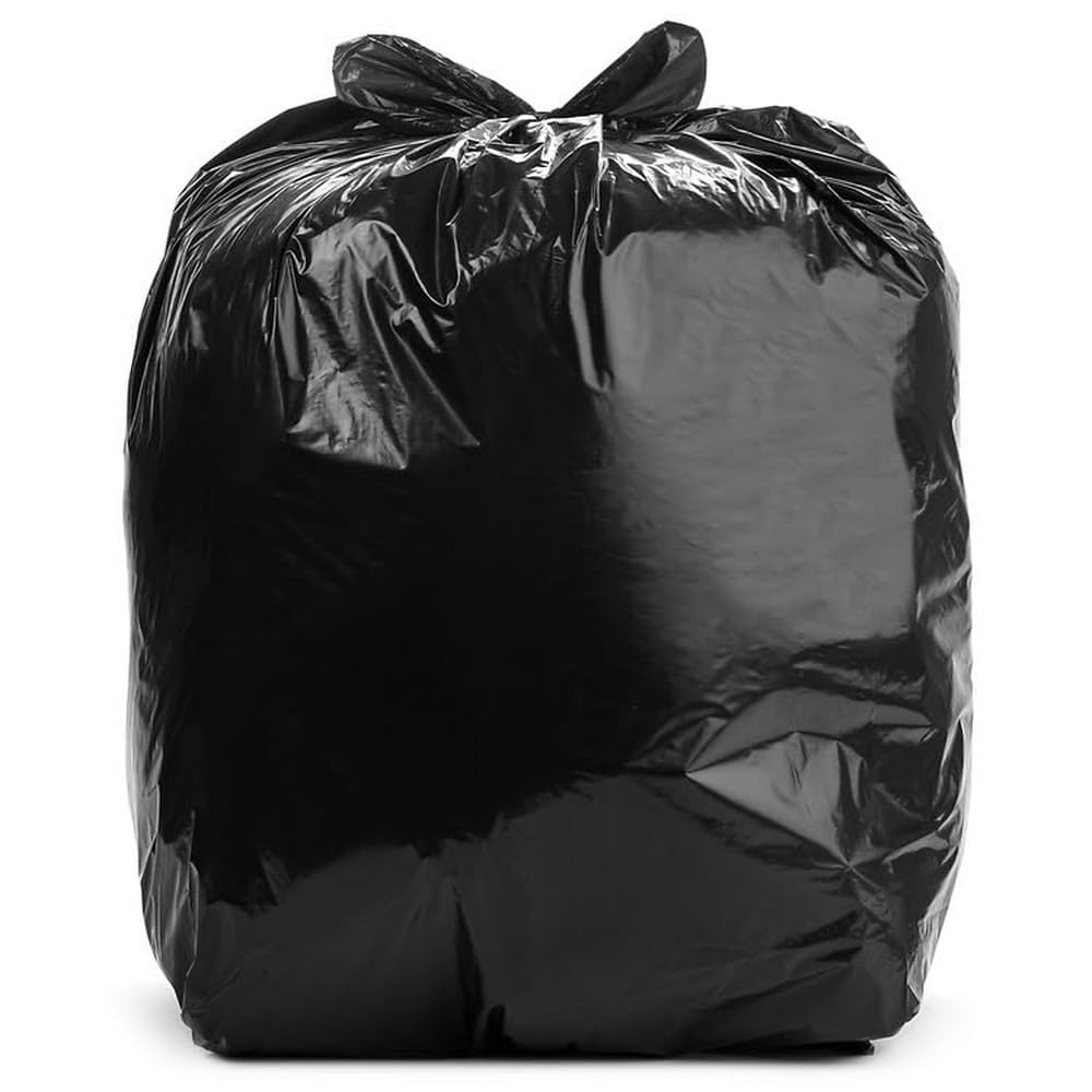 Aluf Plastics 12-16 Gallon 1.2 MIL Black Heavy Duty Garbage Bags - 24" x 31" - Pack of 500 - For Contractor, Outdoor, Construction, & Storage