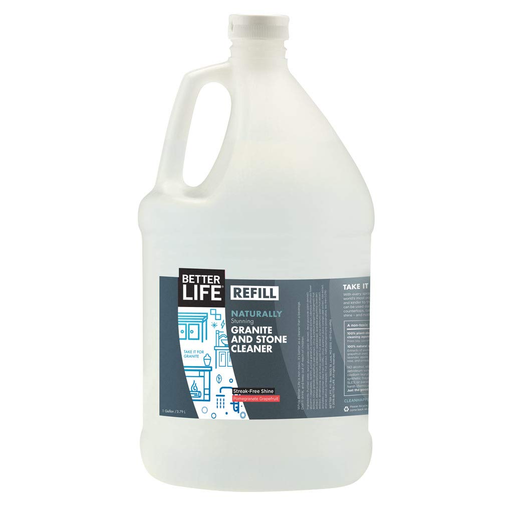 BETTER LIFE Granite Cleaner and Polish - Stone Countertop Cleaner for Marble, Quartz, Slate, Concrete Surfaces or Floors - Streak-Free Granite Stain