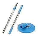 Bonlting Spin Mop Pole Handle Replacement 360 Spinning Cleaning Scraper for Floor Mop Bucket No Foot Pedal Version Blue