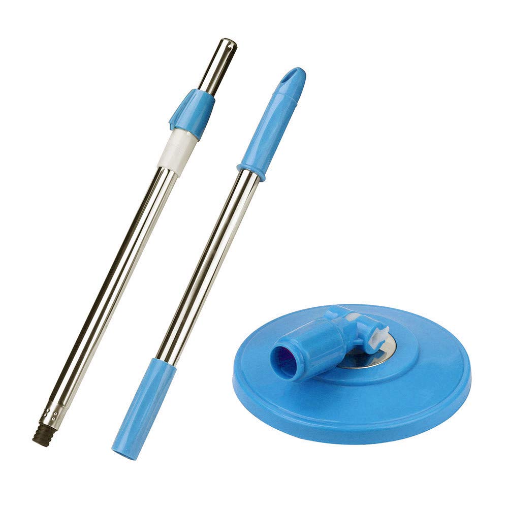 Bonlting Spin Mop Pole Handle Replacement 360 Spinning Cleaning Scraper for Floor Mop Bucket No Foot Pedal Version Blue
