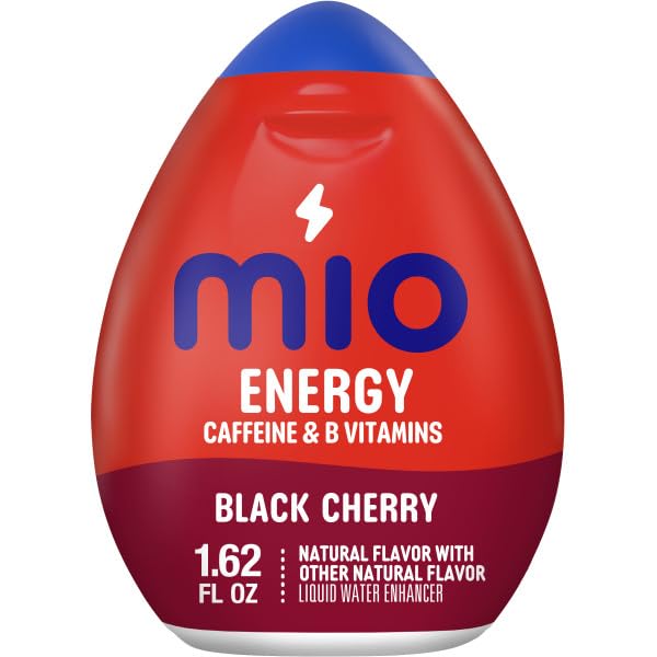 Mio Energy Liquid Water Enhancer Variety Pack - Includes 4 Acai Berry Storm & 4 Black Cherry, Caffeinated - 8 Pack