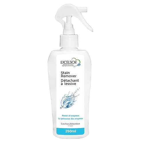Excelsior HE Laundry Stain Remover Spray for cleaning clothes naturally with enzymes- 250 Millilitres color-safe and Eco-friendly