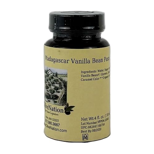 OliveNation Madagascar Vanilla Bean Paste - Thick Texture Premium Vanilla Bean Paste Puree with Seeds for Baked Goods, Frosting, Fillings, Beverages