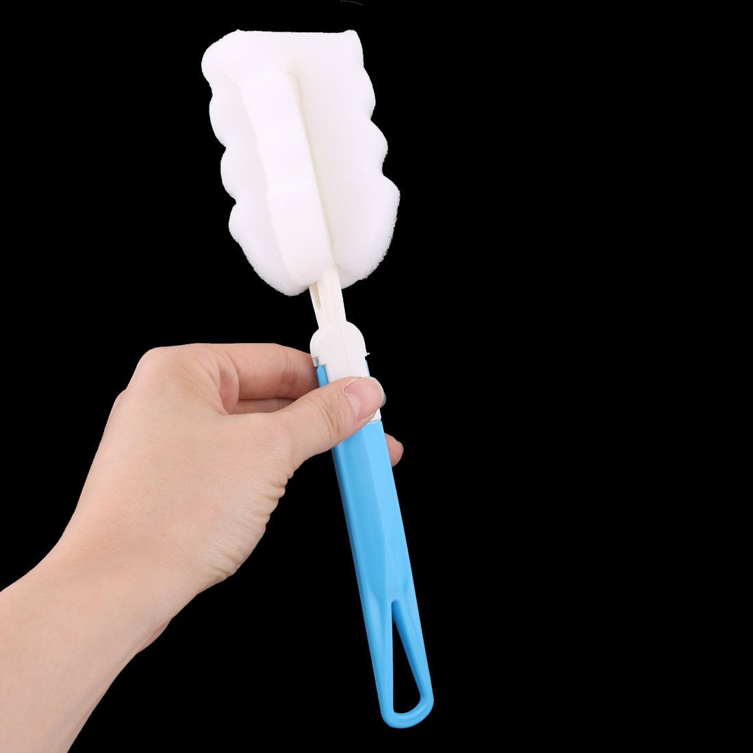uxcell Sponge Head Detachable Bottle Tea Cup Glass Cleaning Brush Cleaner 5pcs Blue