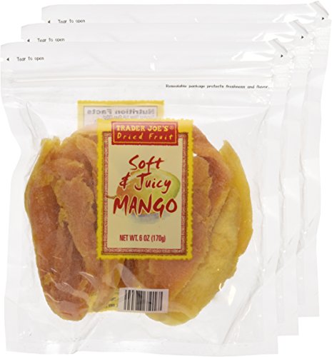 Trader Joe's Dried Fruit Soft and Juicy Mango (Pack of 3)