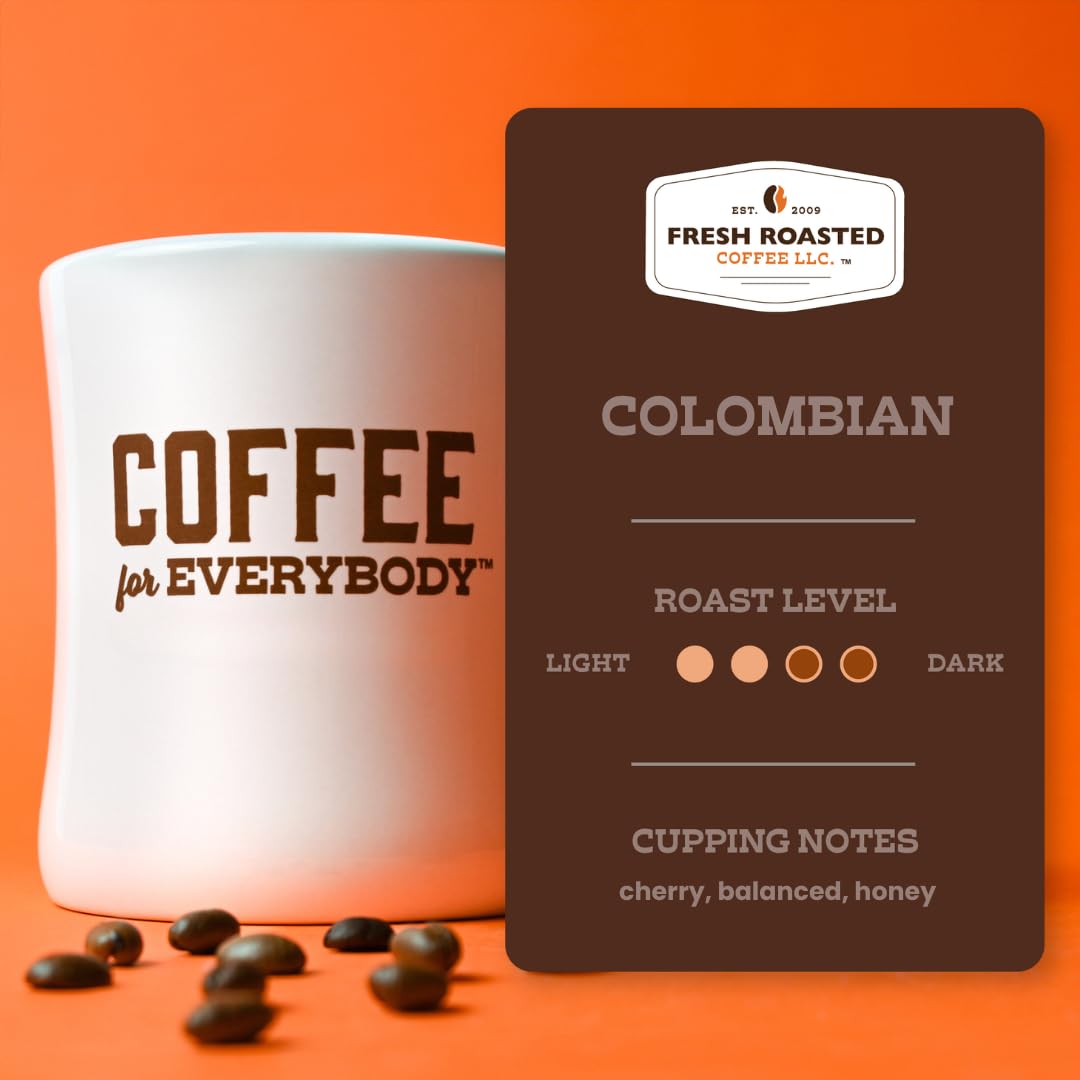 Fresh Roasted Coffee, 100% Colombian Drip Ground Coffee, Medium Roast, Kosher, 2 lb (32 oz)
