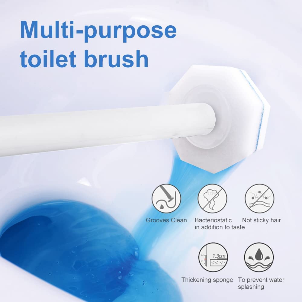 VOHIFIC 50PCS Upgraded Toilet Wand Refills Toilet Brush Wand Head Compatible with Clorox Wand Refills, White, V-002