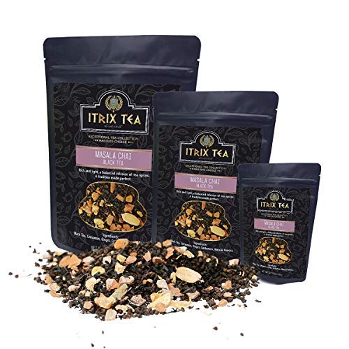 Organic Masala Chai Black Tea - Loose Leaves Blended With Natural Ingredient, Infused with Tea Spices-Cinnamon, Ginger, Cardamom-Energizes, Relieves