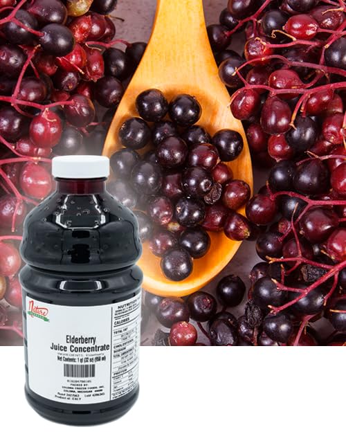 Nature Blessed 100% Pure Elderberry Fruit Juice Concentrate - 1 Quart (1/32 fl oz bottle), Excellent for Home Brewing, Vintners, Smoothies