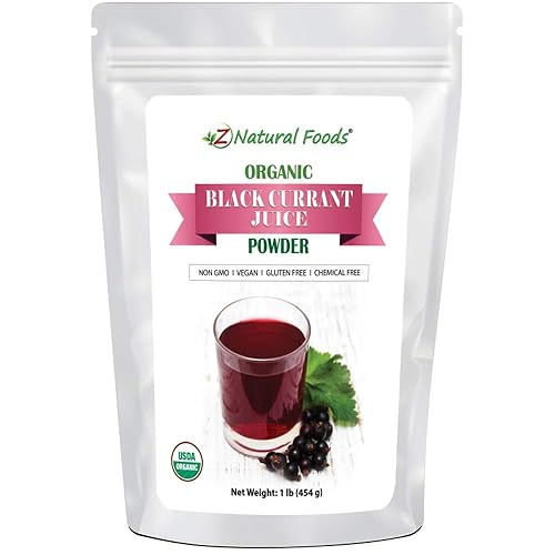 Z Natural Foods Organic Black Currant Juice Powder, Superfood Berry Supplement, Mix In Smoothies, Shakes, Tea, Cooking & Baking Recipes, Non GMO