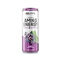 Optimum Nutrition Amino Energy Sparkling Hydration Drink, Electrolytes, Caffeine, Amino Acids, BCAAs, Sugar Free, Grape, 12 Fl Oz, 1 count (Packaging