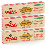 Pete's Pasta Spaghetti Noodles | 20g Protein Pasta, No Carb | Keto, Carb Free Pasta | Healthy, Zero Carb Italian Pasta From Italy | 3-Pack, 8oz