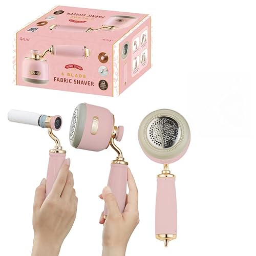 SALAV® Retro Edition 2-in-1 Rechargeable Fabric Shaver and Lint Roller, 6-Blade System, Removes Fuzz and Pilling on Fabrics, Includes Charging Cable