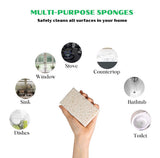 THE GREATER PLANET- Natural Kitchen Sponges, Eco Friendly Cleaning sponges-Multipurpose Wood Cellulose Scrub sponges-10 Pack Biodegradable Organic