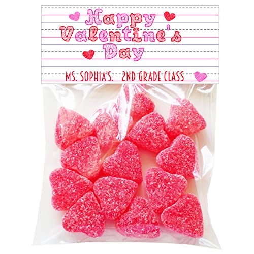 Script and Scribble Teacher Lines Valentine Candy Bag Toppers | Valentine's Day Gift | 20 per set | Party Favors | Classroom Valentine | Valentine