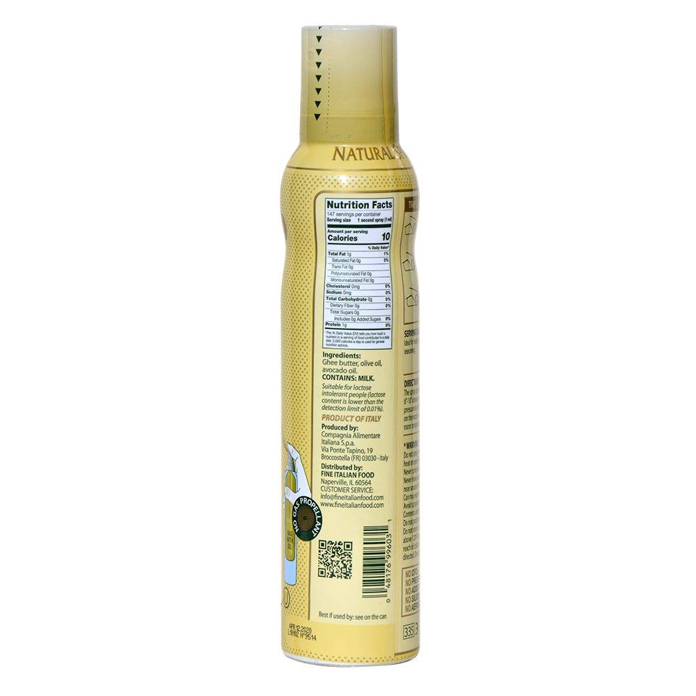 Mantova Ghee Oil, 100% Pure Cooking Oil Spray, Omega-3, perfect for Keto snacks, baking, grilling, or cooking, our oil dispenser bottle lets you spray, drip, or stream with no waste, 5 oz (Pack of 4)