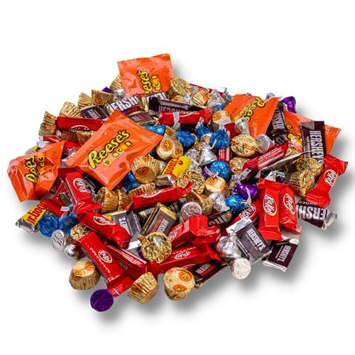 Hershey Chocolate Candy Variety Pack- 10 Lb - Dark Chocolates & Milk Chocolates - Hershey Kisses, Reese, Kitkat + More! - Candy Bulk - Chocolate Bar