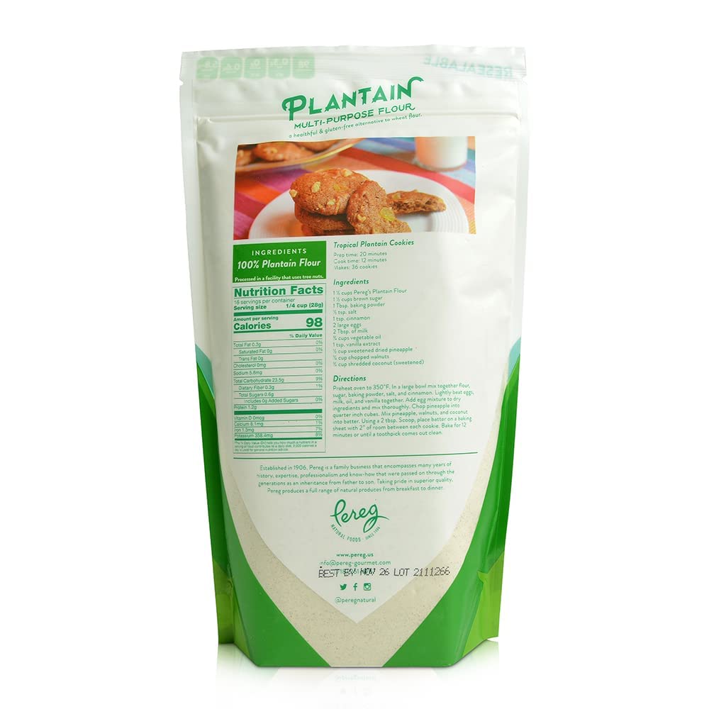 Plantain Flour (16 Oz x 6 Pack) - Non-GMO, Gluten-Free, Vegan & OU Kosher Green Banana Powder Flour - Whole Food Flour - Wheat Flour Substitute